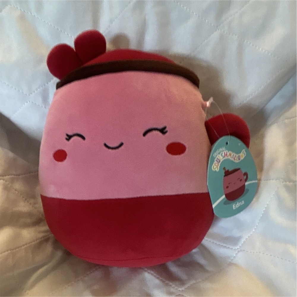 Squishmallows Edna Milkshake Plush Doll 8 in Pink Red Brown Washable 2021